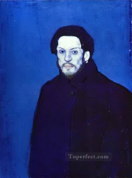 Autorretrato en azul Época 1901 Pablo Picasso Pinturas al óleo